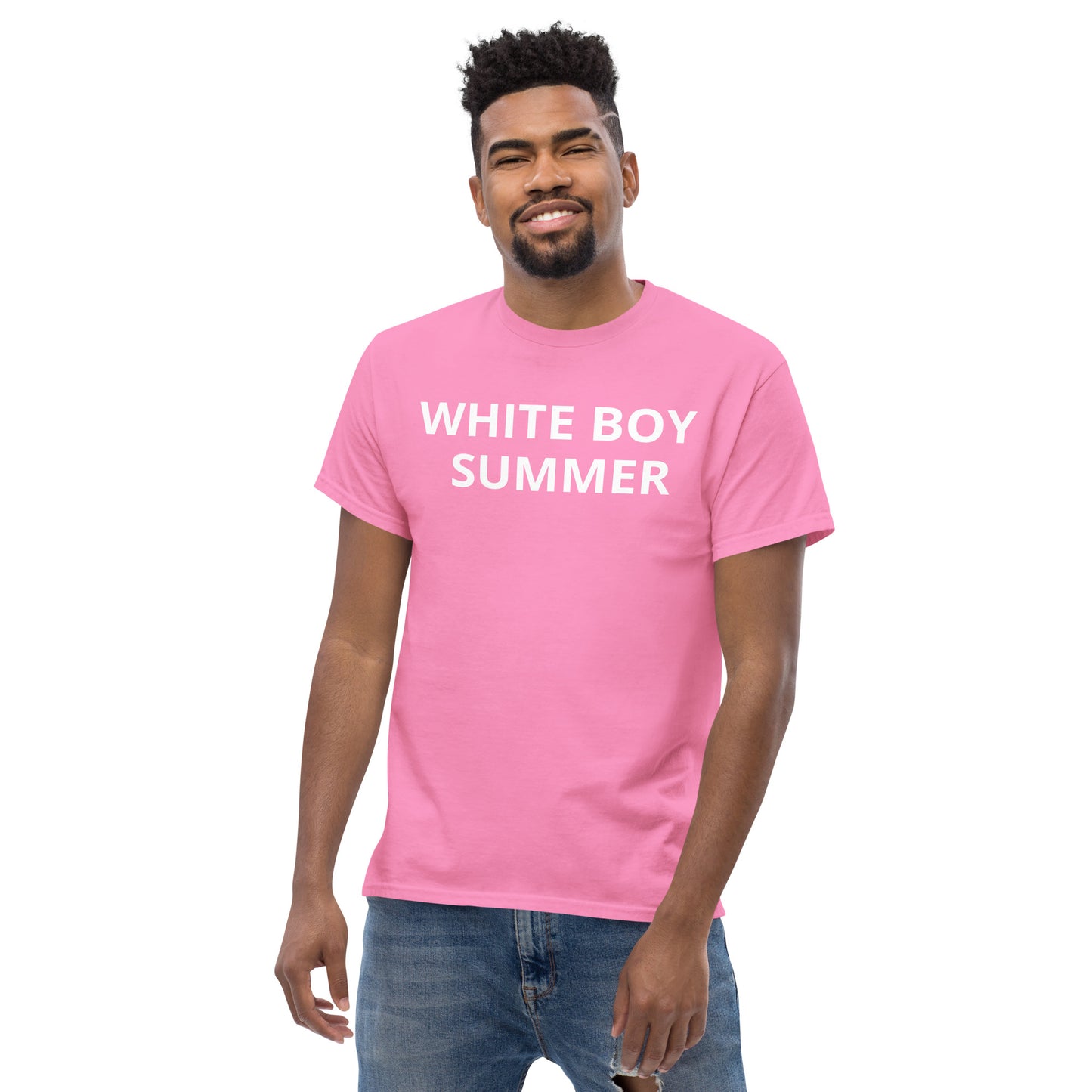 "White Boy Summer" Pink Men's classic tee